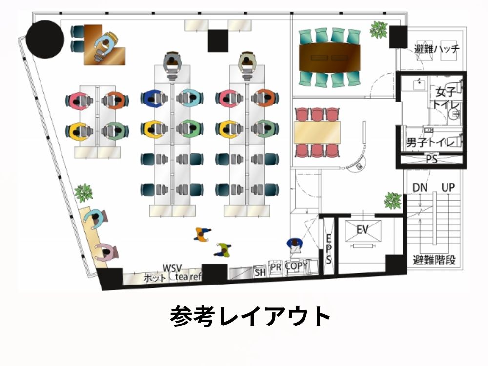 千代田区九段南のセットアップオフィス物件（市ヶ谷駅徒歩8分、約45坪）